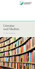 Literatur und Medien. Der Masterstudiengang