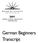 2001 HIGHER SCHOOL CERTIFICATE EXAMINATION. German Beginners Transcript