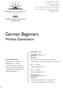 German Beginners. Written Examination 2002 HIGHER SCHOOL CERTIFICATE EXAMINATION. Centre Number. Student Number. Total marks 50. Section I.