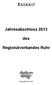 Jahresabschluss 2013. des. Regionalverbandes Ruhr