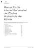 Manual für die Internet-Portalseiten der Zürcher Hochschule der Künste