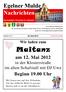 Maitanz. Egelner Mulde Nachrichten. am 12. Mai 2012. Beginn 19.00 Uhr. in der Klosterstraße im alten Schafstall mit DJ Uwe.