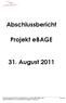 Abschlussbericht. Projekt ebage. 31. August 2011
