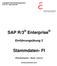 Lehrgebiet EDV-Rechnungswesen Prof. Dr. Jörg Schmidt. SAP R/3 Enterprise. Einführungsübung 2. Stammdaten- FI. (Standardsystem Nutzer rewenn)