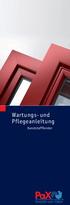 Wartungs- und Pflegeanleitung