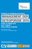 Einladung zur Fortbildungsveranstaltung MANAGEMENT DER OSTEOPOROSE 2015