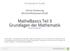 MatheBasics Teil 3 Grundlagen der Mathematik