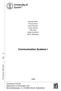 Burkhard Stiller Thomas Bocek David Hausheer Cristian Morariu Peter Racz Gregor Schaffrath Martin Waldburger. Communication Systems I