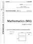 Mathematics (M4) (English version) ORIENTIERUNGSARBEIT (OA 11) Gymnasium. Code-Nr.: