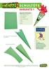 Schultüte. Variante 1. Benötigte Materialien: dicker A2 Karton in grün rotes Krepppapier rote Acrylfarbe grünes Geschenkband Kleber Schere Tacker