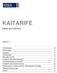 KAITARIFE INHALT. Kaitarif ab 01.09.2016