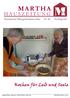 MARTHA HAUSZEITUNG. Kochen für Leib und Seele. Hausblatt der Stiftung Marthahaus Halle Nr. 48 Frühling 2016