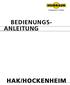 bedienungs- anleitung HAK/HocKenHeim