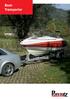 Boot-Transporter. Produktpalette. Bootsanhänger-Typen PBA Motorboot-Transporter. PBA Segelboot-Transporter