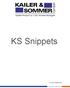 KS Snippets. KAILER & SOMMER GmbH. Wir garantieren Projekterfolg!