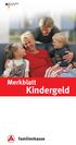 Merkblatt. Kindergeld