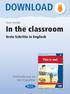 DOWNLOAD. In the classroom. Erste Schritte in Englisch. Anne Scheller. Downloadauszug aus dem Originaltitel: Klasse 3 4