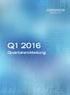 Quartalsmitteilung zum Q1/2016. Januar März 2016