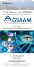 17. Konferenz der GSAAM Deutsche Gesellschaft für Prävention und Anti-Aging Medizin e. V.