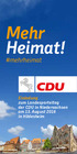 Tagesordnung. Mehr Heimat! #mehrheimat. Einladung zum Landesparteitag der CDU in Niedersachsen am 13. August 2016 in Hildesheim