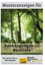 Musteranzeigen für. Danksagungen und Nachrufe. lokal & aktuell. Tel /