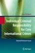 SUMMARY (INDIV. CRIM. RESPONSIBILITY) INTERNATIONAL CRIMINAL JUSTICE SOMMERSEMESTER 2010