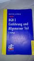 BGB I: Einführung und Allgemeiner Teil