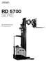 RD 5700 SERIE. Spezifikationen Schubgabelstapler