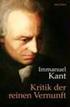 Kant: Kritik der reinen Vernunft (1781)