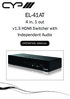 EL-41AT. 4 in, 1 out v1.3 HDMI Switcher with Independent Audio OPERATION MANUAL