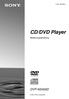 (3) CD/DVD Player. Bedienungsanleitung DVP-NS400D Sony Corporation