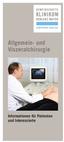 Allgemein- und. Viszeralchirurgie. Informationen für Patienten und Interessierte