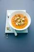 Leicht und gesund Curry-Suppe mit Cappuccino-Schaum CHF mit Crevetten Spiess CHF 18.50