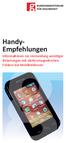 Handy- Empfehlungen. Informationen zur Vermeidung unnötiger Belastungen mit elektromagnetischen Feldern bei Mobiltelefonen