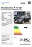 21.990,inkl. 19 % Mwst. Mercedes-Benz A 180 CDI A 180 CDI Urban Parkassist, Navi, auto-wiedemeyer.de. Preis: