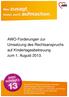 AWO-Forderungen zur Umsetzung des Rechtsanspruchs auf Kindertagesbetreuung zum 1. August 2013.