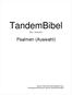 TandemBibel. Psalmen (Auswahl) Bibel Barrierefrei 3. Version V Markus Franz Theologische Beratung & Lektorat: Michael Dennstedt