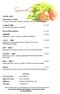 Suppen & Salate. Bruschetta (4 Stück) 4,90 Tomaten mit frischem Knoblauch, Basilikum und Zwiebeln auf Baguette