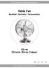 Manual/Bruksanvisning/Gebrauchsanweisung. Table Fan. Bordfläkt / Bordvifte / Tischventilator. 25 cm Chrome, Brass, Copper