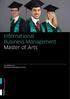 International Business Management Master of Arts