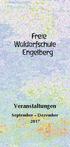Veranstaltungen September Dezember 2017