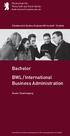 Bachelor BWL / International Business Administration