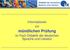 Informationen zur. mündlichen Prüfung. im Fach Didaktik der deutschen Sprache und Literatur