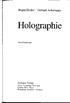 Holographie. Jürgen Eichler. Gerhard Ackermann. Springer-Verlag. Mit 109Abbildungen