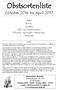 Obstsortenliste. Oktober 2016 bis April Äpfel Birnen Quitten Süß- und Sauerkirschen Pfirsiche, Aprikosen, Nektarinen Steinobst.