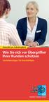 Gewalt am Arbeitsplatz. Wie Sie sich vor Übergriffen Ihrer Kunden schützen. Verhaltenstipps für Beschäftigte