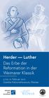 Herder Luther Das Erbe der Reformation in der Weimarer Klassik