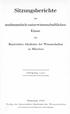 Sitzungsberichte. der. mathematisch-naturwissenschaftlichen Klasse. der. Bayerischen Akademie der Wissenschaften zu München.