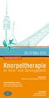 Knorpeltherapie. 26./27.März an Knie- und Sprunggelenk.  Organisation Abteilung für Sportorthopädie, TU München
