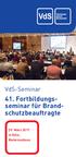 VdS-Seminar. für Brandschutzbeauftragte. 29. März 2017 in Köln, Maternushaus